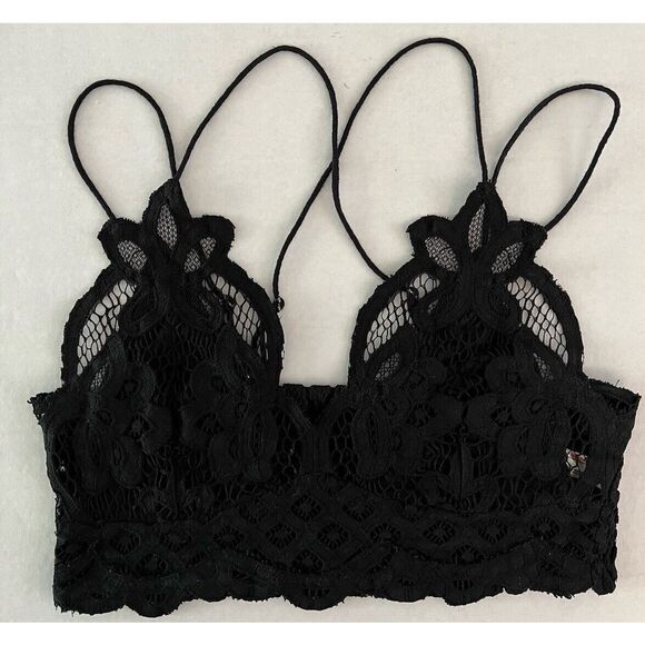 Free People Adella Bralette Sz Small Set Of 2 White & Black. NWOT Display Models - Picture 7 of 16